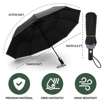 Classic Umbrella Midnight Black Reflective