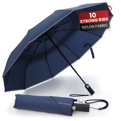Classic Umbrella Navy Blue Reflective (Automatic)