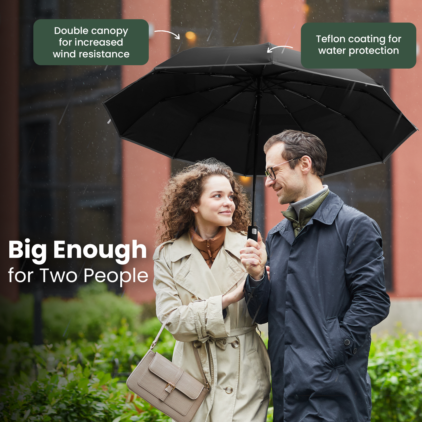 Classic Umbrella Midnight Black Reflective